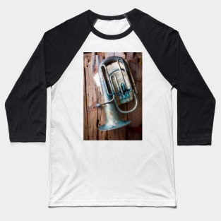 Weathered Tuba Hanging On Old Wall Baseball T-Shirt